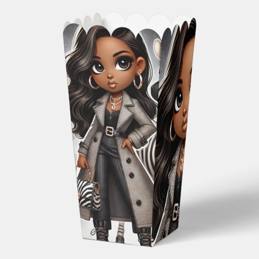 Couture Zebra Favor Box Geschenkschachtel (Rückseite)