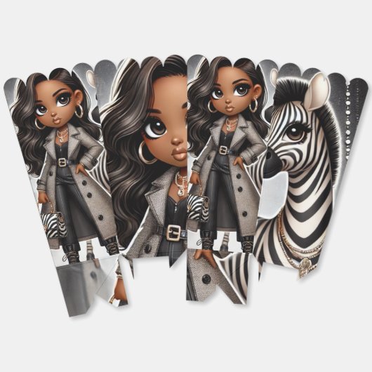 Couture Zebra Favor Box Geschenkschachtel (Ungeklappt)