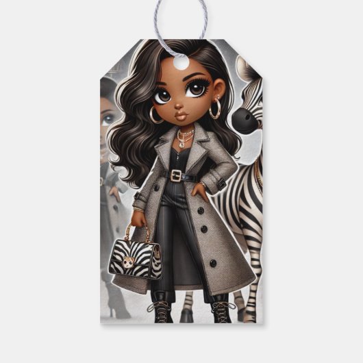 Couture Zebra Geschenkanhänger (Rückseite)