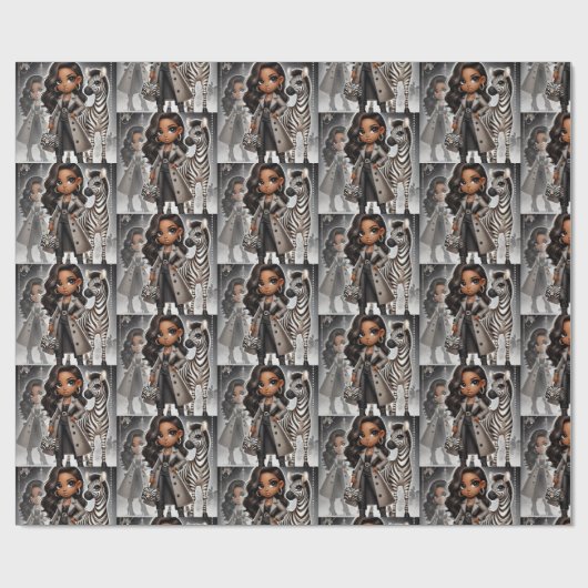 Couture Zebra Geschenkpapier (Flach)