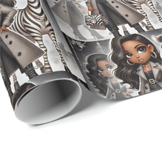 Couture Zebra Geschenkpapier (Rolleneckpunkt)