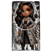 Couture Zebra Gift Bag Kleine Geschenktüte (Rückseite)