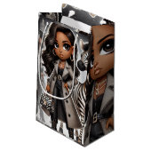 Couture Zebra Gift Bag Kleine Geschenktüte (Rückseite Schrägansicht)