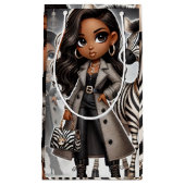 Couture Zebra Gift Bag Kleine Geschenktüte (Vorderseite)