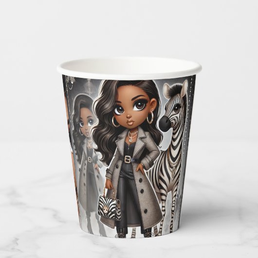 Couture Zebra Pappbecher (Rückseite)