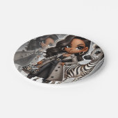 Couture Zebra Pappteller (Schrägansicht)