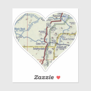 Cove Fort Utah Karte Aufkleber