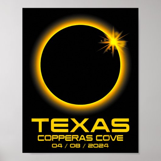 Cove Texas Tx Total Solar Eclipse 2024 Poster (Vorne)