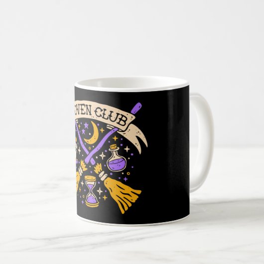 Coven Club Halloween Witwe Night Sky Kaffeetasse (VorderseiteRechts)