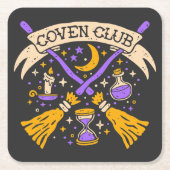 Coven Club Halloween Witwe Night Sky Rechteckiger Pappuntersetzer (Vorderseite)