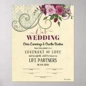 "Covenant of Liebe" LifePartners WeddingCertificat Poster (Vorne)
