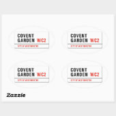 Covent Garden, London Street Sign Ovaler Aufkleber (Blatt)