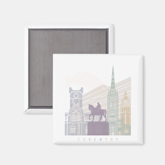 COVENTRY SKYLINE POSTER PASTEL MAGNET (Vorderseite/Rückseite)