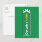 Coventry, UK Road Sign Postkarte (Vorne/Hinten)