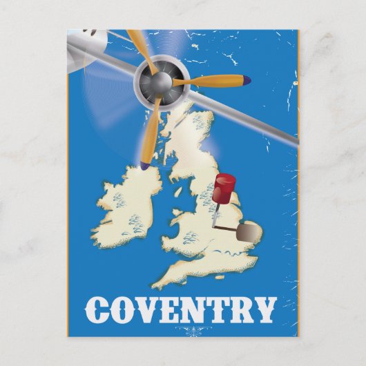 Coventry Vintage Reiseplakat Postkarte (Vorderseite)