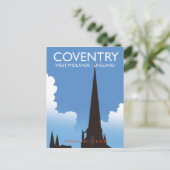 Coventry West Midlands England Travel Poster Postkarte (Stehend Vorderseite)