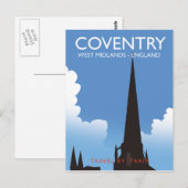 Coventry West Midlands England Travel Poster Postkarte (Vorne/Hinten)