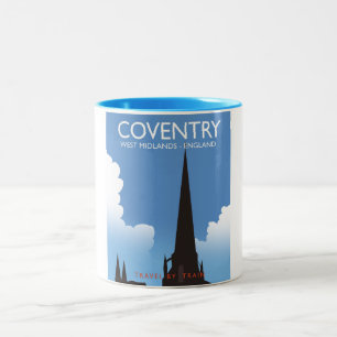Coventry West Midlands England Travel Poster Zweifarbige Tasse