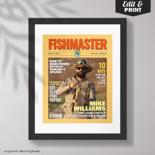 Cover des Magazins Custom Fishing, Geschenk für Fi Poster