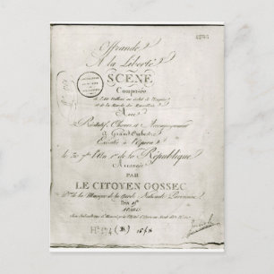 Cover for the score of 'Offrande a la Liberte' Postkarte