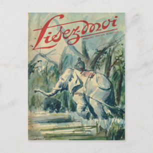 Cover, Lies-Mich, Arbeitender Elefant Postkarte