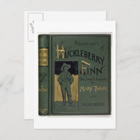 Cover of 'Adventures of Huckleberry Finn' by Mark Postkarte (Vorne/Hinten)