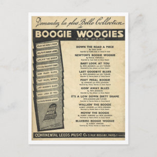 Cover of Boogie Woogie Notenblatt Postkarte