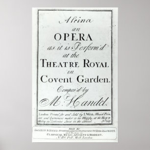 Cover of Sheet Music for Alcina Poster