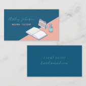 Cover Teacher Private Zuhause Tutor Zwei Farben El Visitenkarte (Vorne/Hinten)