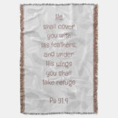 Cover you with his Feathers Bible Quote Ps 91:4 Decke (Vorderseite Vertikal)