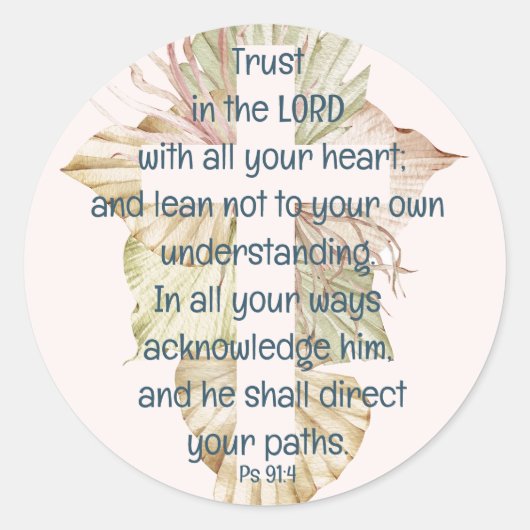 Cover you with his Feathers Bible Quote Ps 91:4 Runder Aufkleber (Vorderseite)