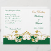 COVER zum Hochzeitsprogramm für grünes Gold (Vorne/Hinten)