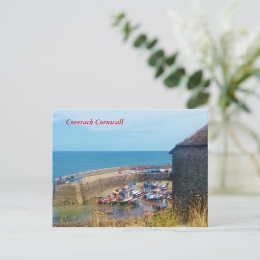 Coverack Harbour The Lizard Cornwall England Postkarte (Stehend Vorderseite)