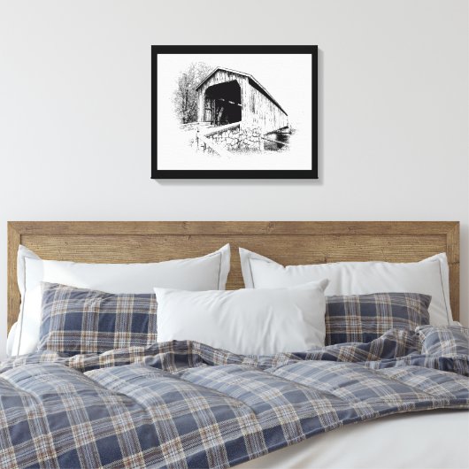Covered Bridge Art Print Leinwanddruck (Insitu (Schlafzimmer))
