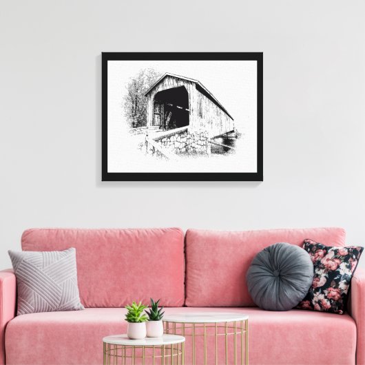Covered Bridge Art Print Leinwanddruck (Insitu (Wohnzimmer))