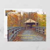 "Covered Bridge at Wildwood Preserve in Herbst" Postkarte (Vorne/Hinten)