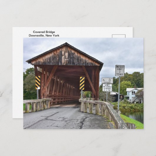 Covered Bridge, Downsville, New York Postkarte (Vorne/Hinten)