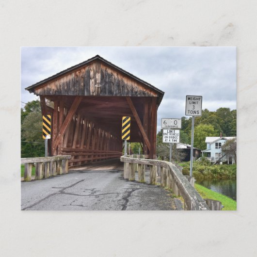 Covered Bridge, Downsville, New York Postkarte (Vorderseite)