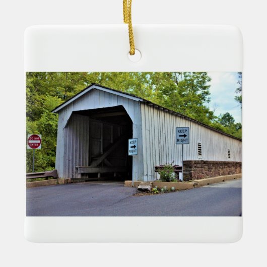 Covered Bridge Foto Keramikornament (Vorderseite)