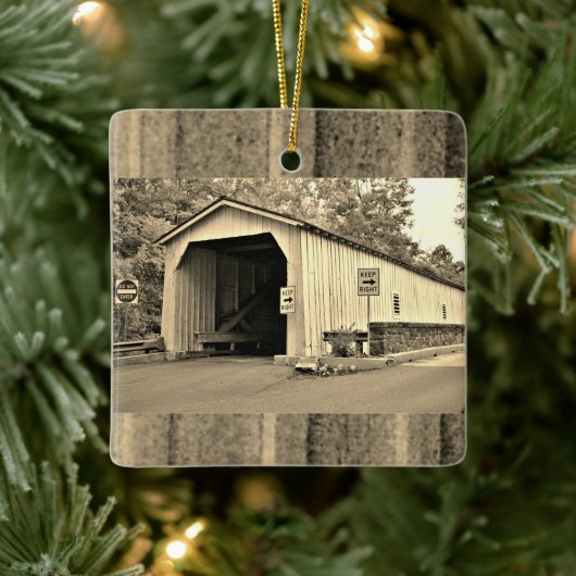 Covered Bridge Foto Keramikornament (Baum)