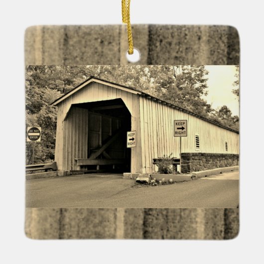 Covered Bridge Foto Keramikornament (Vorderseite)