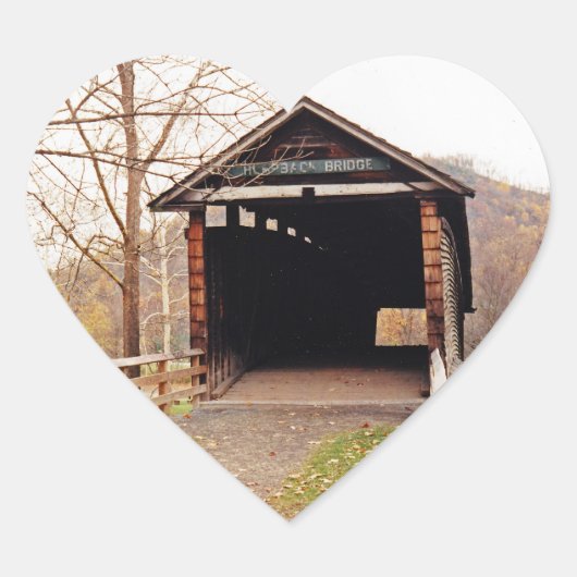 Covered Bridge Herz-Aufkleber (Vorderseite)
