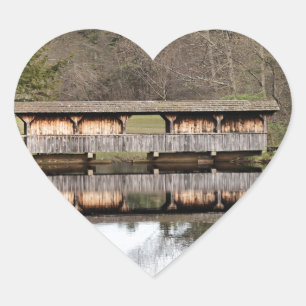 Covered Bridge Herz-Aufkleber