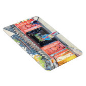 Covered Bridge Hoi An, Vietnam Asia Watercolor Magnet (Rechte Seite)