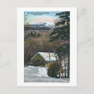 Covered Bridge in Flume im Winter Postkarte