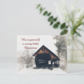 Covered Bridge in Snow Weihnachtskarte Feiertagspostkarte (Stehend Vorderseite)
