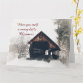 Covered Bridge in Snow Weihnachtskarte Karte (Gelbe Blume)