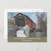 Covered Bridge - Lancaster, PA - Postkarte (Vorne/Hinten)
