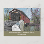 Covered Bridge - Lancaster, PA - Postkarte (Vorderseite)