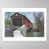 Covered Bridge - Lancaster, PA - Print Poster (Vorne)
